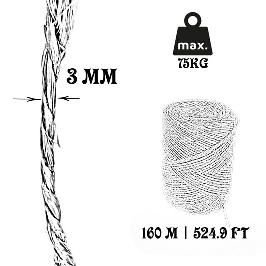 Sisal-Fadenspule, ø3 mm × 160 m.