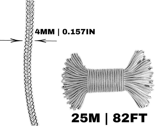 Polyesterseil, schwarz, ø4 mm × 25 m.