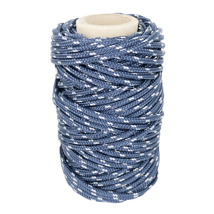 Polyesterseil, marineblau-weiß, ø3 mm × 25 m.