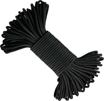 Polyesterseil, schwarz, ø4 mm × 25 m.