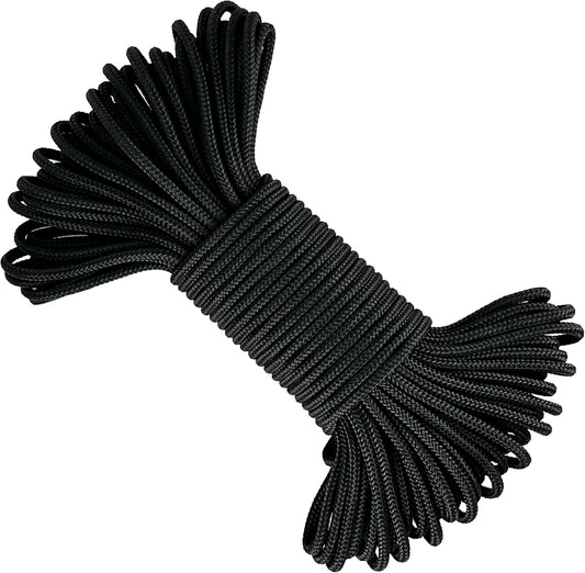 Corda in poliestere, nera, ø4 mm × 25 m.