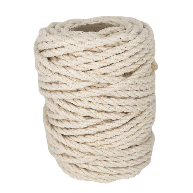 Cordelette en coton naturel, couleur naturelle, ø4 mm × 25 m.