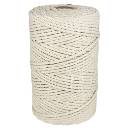 Cuerda de algodón, color natural, ø3 mm × 130 m.