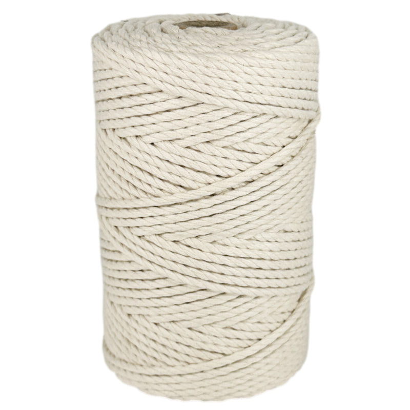 Corde en coton, couleur naturelle, ø3 mm × 130 m.