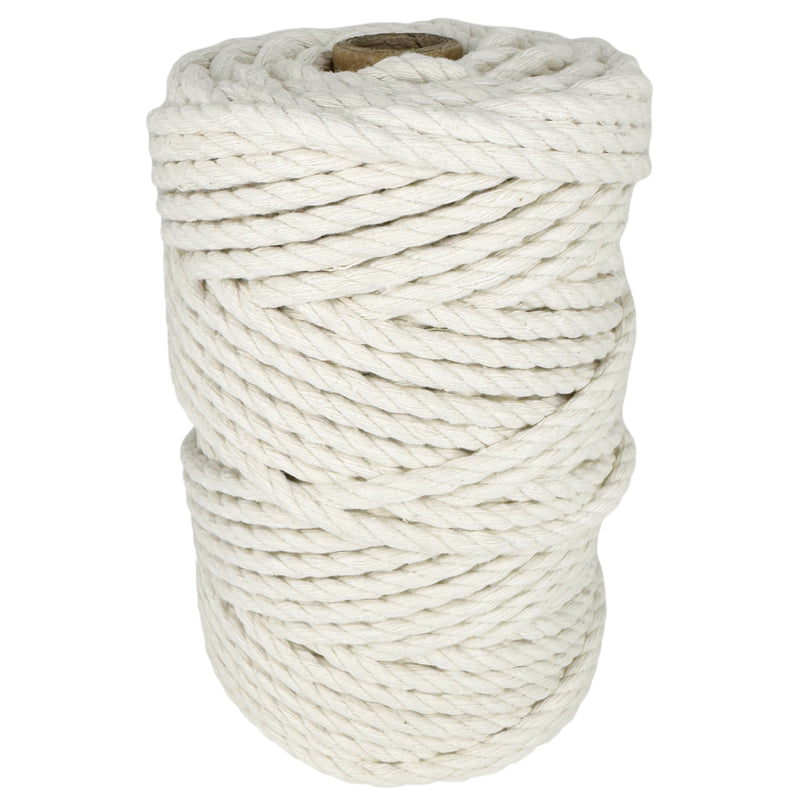 Corde en coton, naturelle, 6 mm × 45 m.