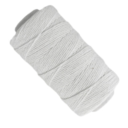 Fil de coton sur bobine, blanc, 2 mm × 100 m.