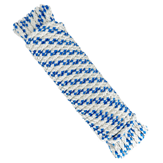 High-Tensile Braided Polyester Cord, White with Blue, ø6MM * 10M.