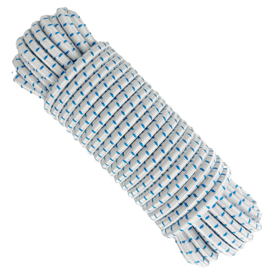 Corda elastica, bianca e blu, ø6 mm × 10 m.