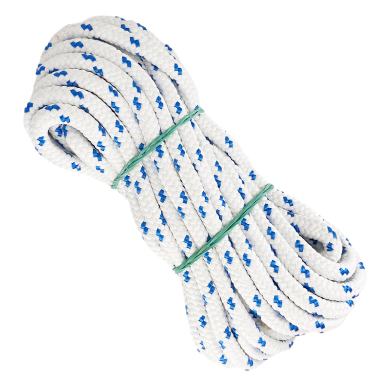 Mattes Polyesterseil, weiß-blau, ø8 mm × 10 m.