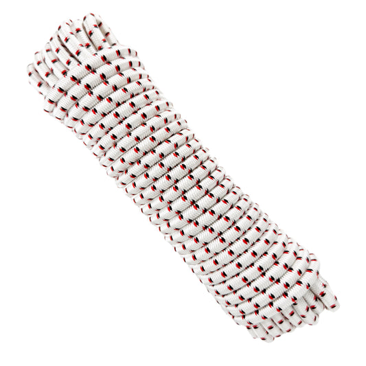Corda elastica, bianca, rossa e nera, ø8 mm × 10 m.