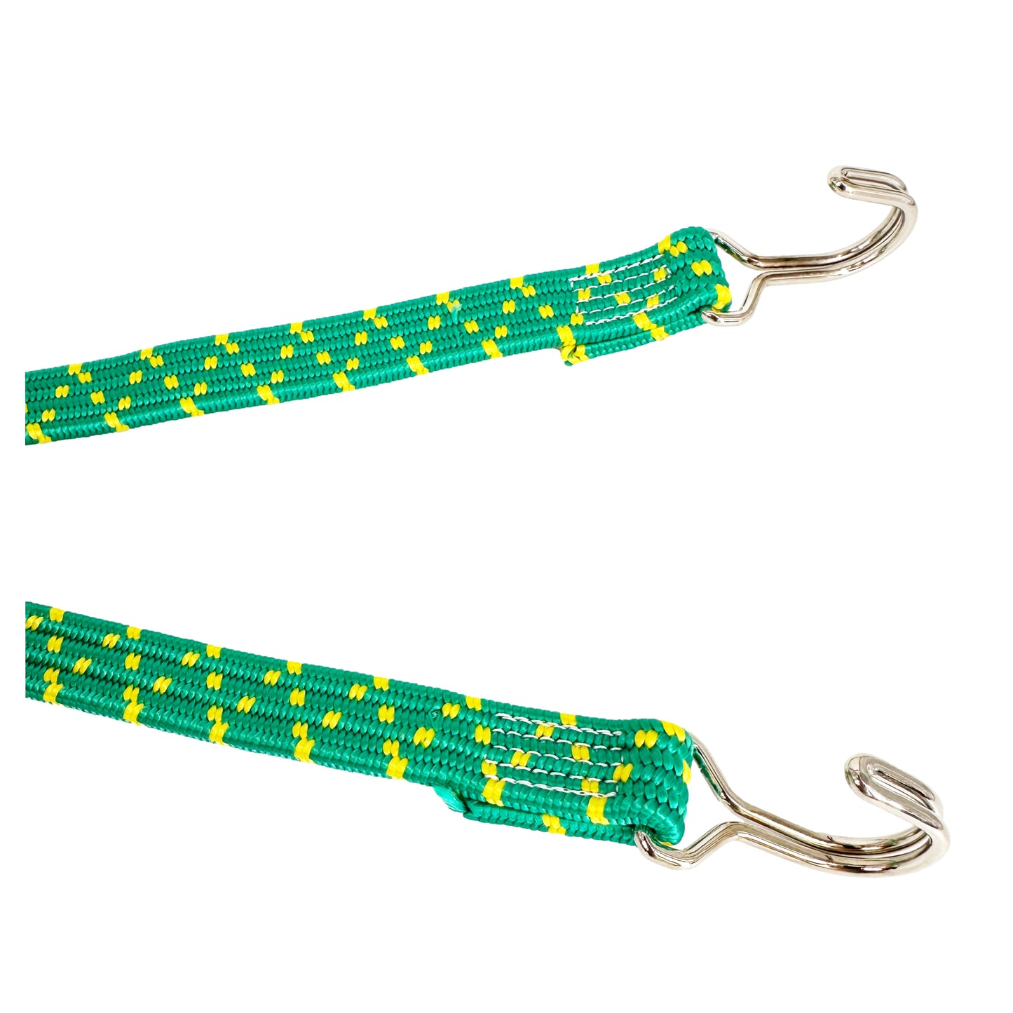 Elastisches Spannband mit Stahlhaken, grün.