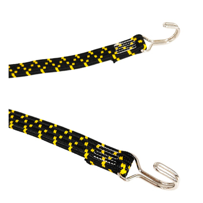 Elastic Bungee Cord with Steel Hooks, Black.