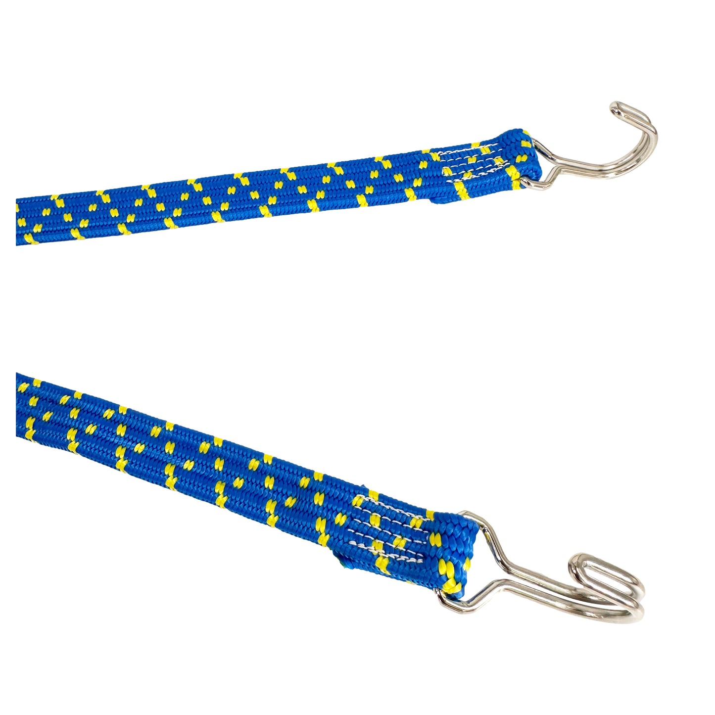 Elastic Bungee Cord with Steel Hooks, Blue.