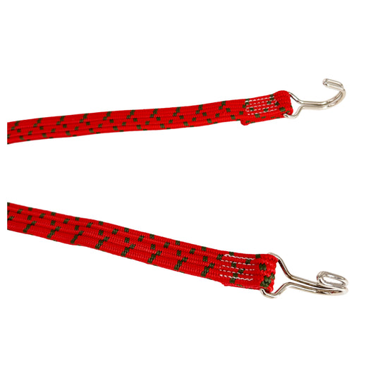 Cinghia elastica con ganci in acciaio, rossa.