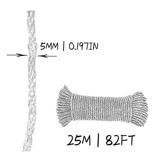 Corda in plastica bianca, ø5 mm × 25 m.