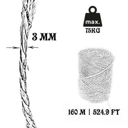 Rocchetto di filo di sisal, ø3 mm × 160 m.