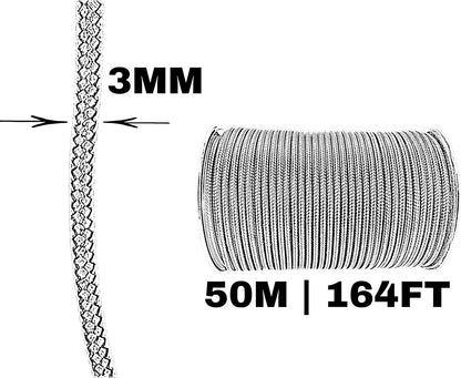 Corde en polyester, noire, ø3 mm × 50 m.