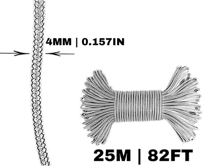 Polyesterseil, schwarz, ø4 mm × 25 m.