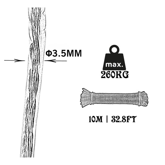 Cavo d'acciaio rivestito in PVC, dorato, ø3,5 mm × 10 m.