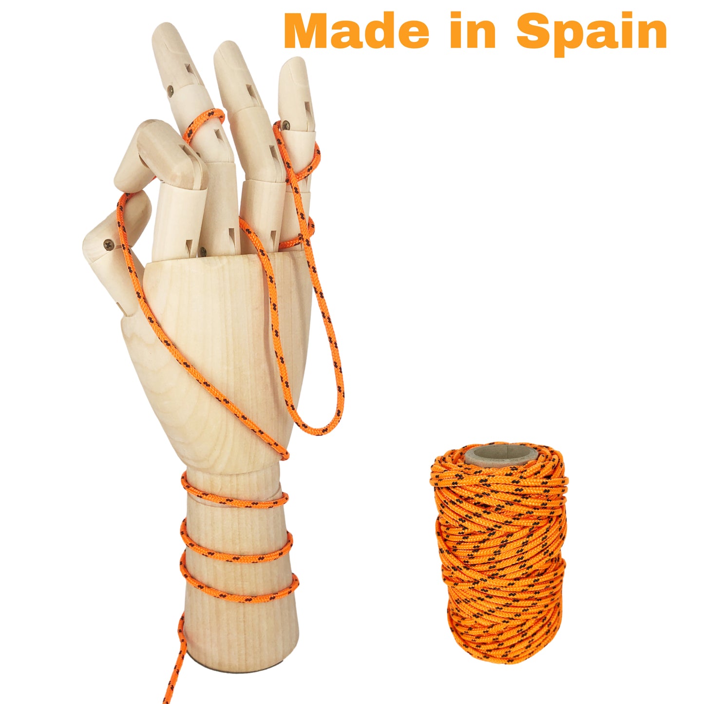 Corda in poliestere, arancione e nera, ø3 mm × 25 m.