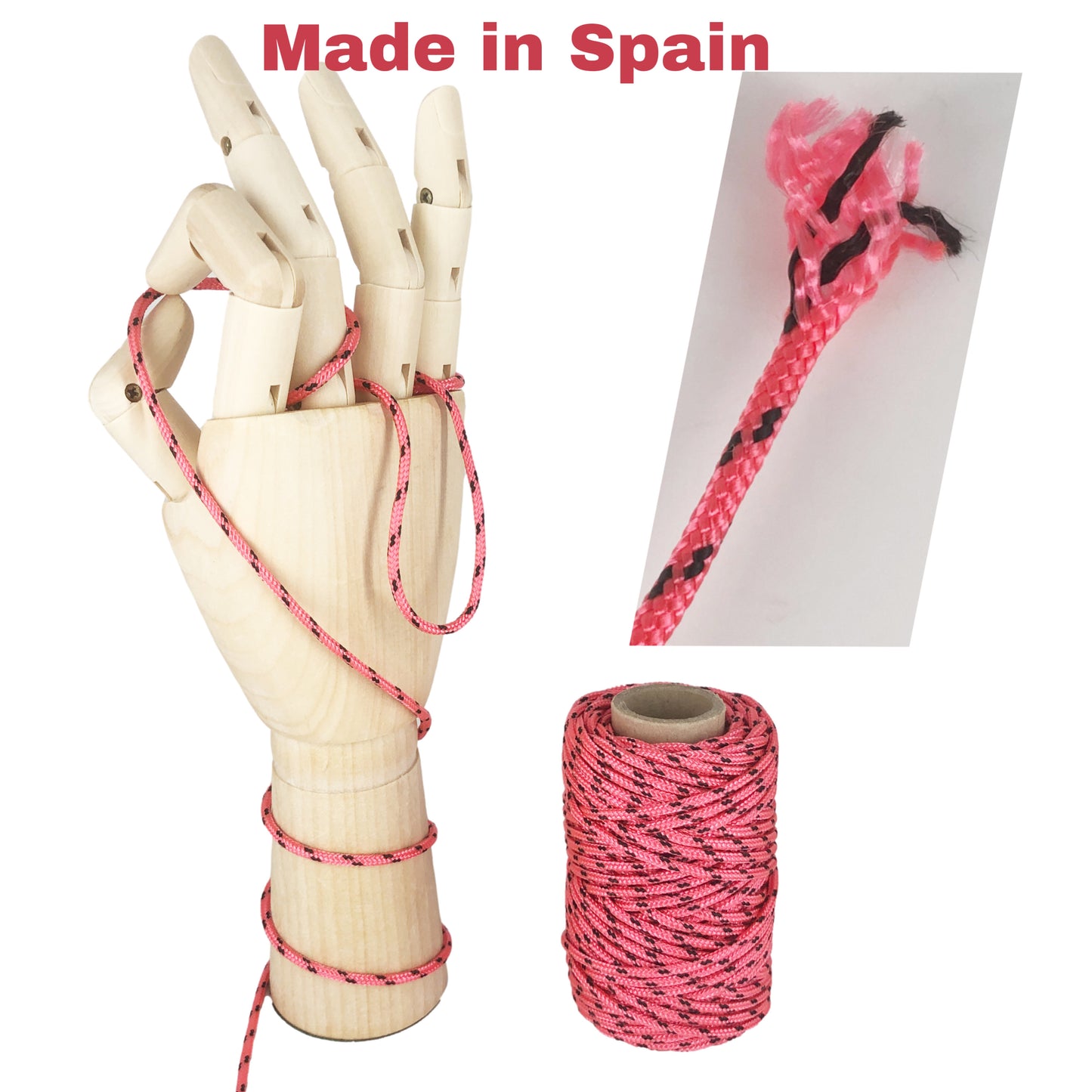 Corda in poliestere, rosa e nera, ø3 mm × 25 m.