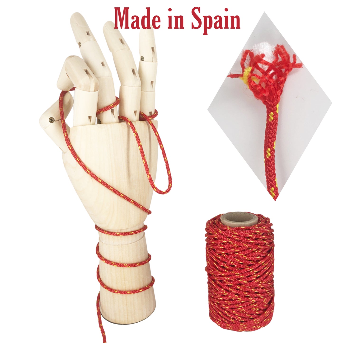 Polyesterseil, rot-gelb, ø3 mm × 25 m.