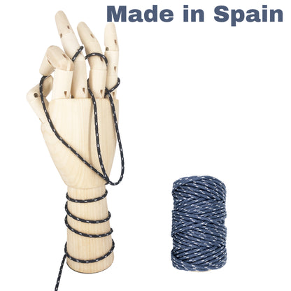 Polyesterseil, marineblau-weiß, ø3 mm × 25 m.