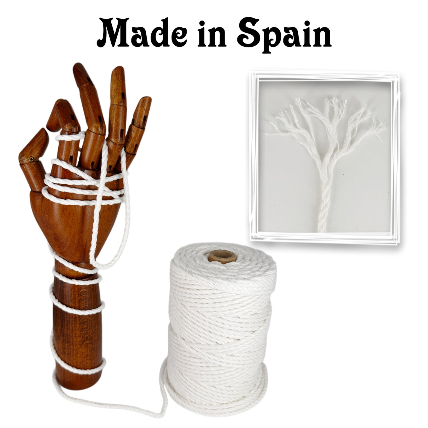 Cord Rope, Cotton, White, ø4MM * 100M.