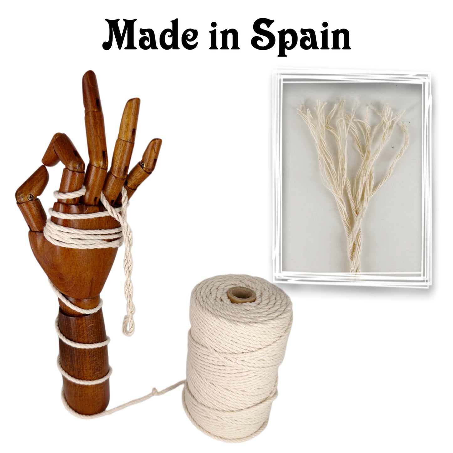 Cord Rope, Cotton, Natural Color, ø4MM * 100M.