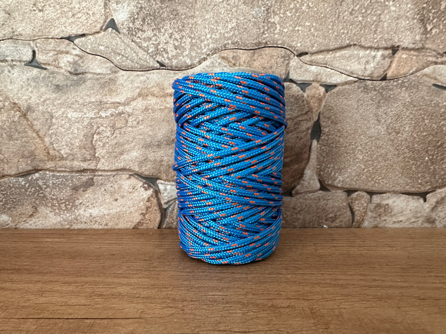Polyesterseil, blau-orange, ø3 mm × 25 m.