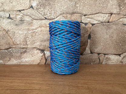 Polyesterseil, blau-orange, ø3 mm × 25 m.