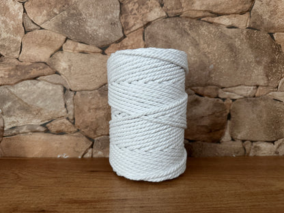 Cuerda de algodón, blanca, 5 mm × 75 m.