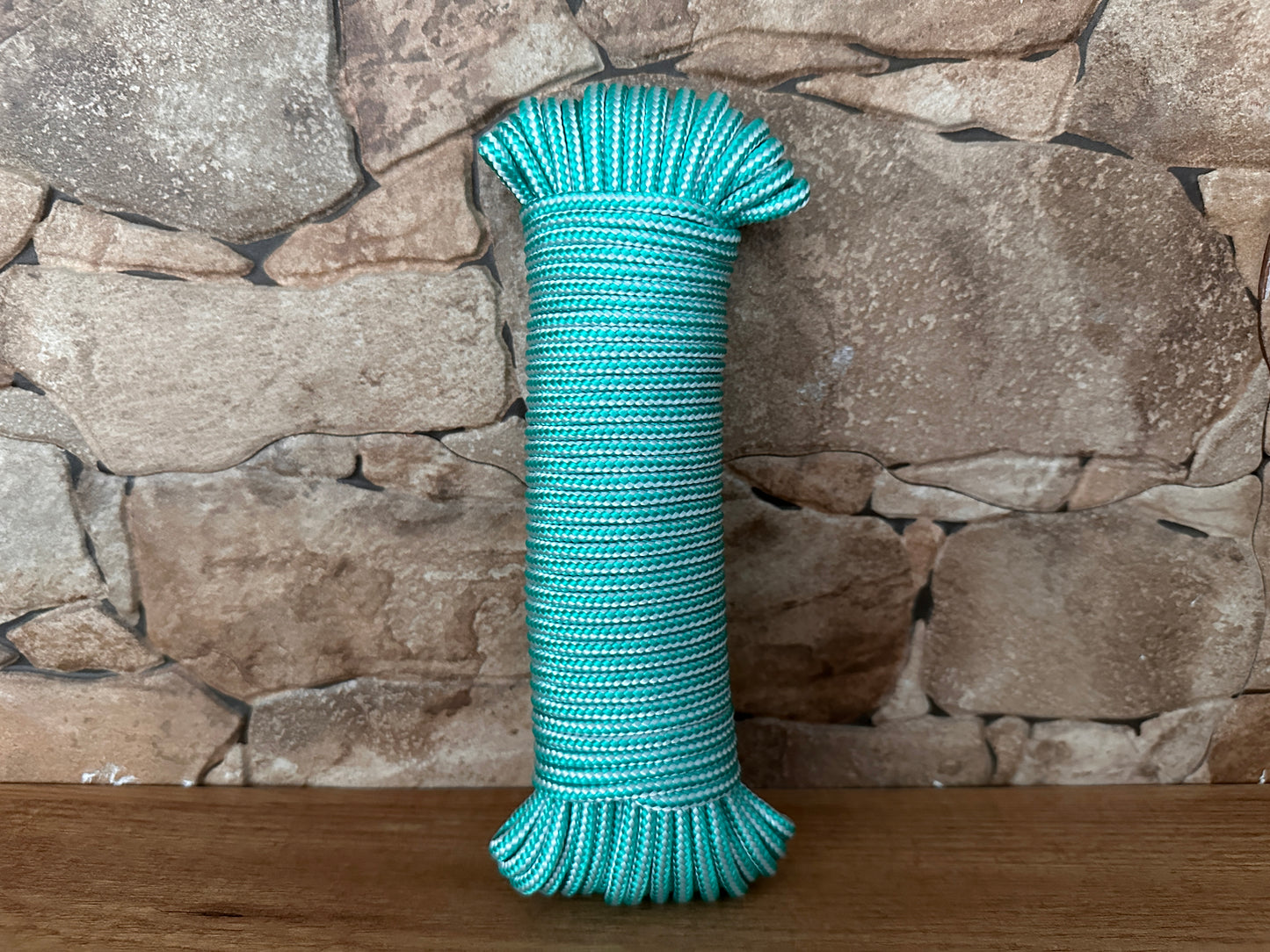 Cordón de polipropileno, verde y blanco, ø4,5 mm × 25 m.
