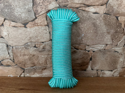 Cordón de polipropileno, verde y blanco, ø4,5 mm × 25 m.